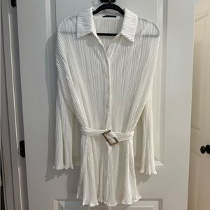 White Fox White Pleated Dress